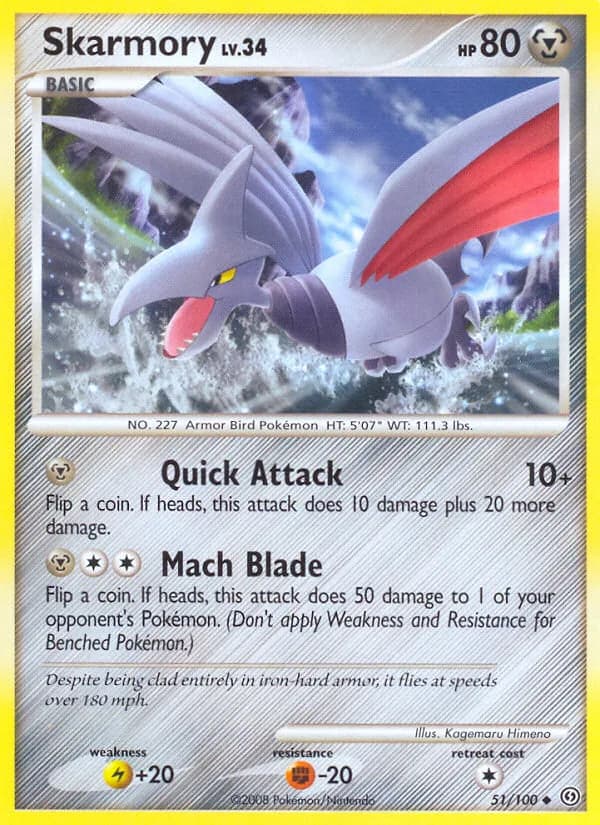Stormfront Skarmory card front, 51/100