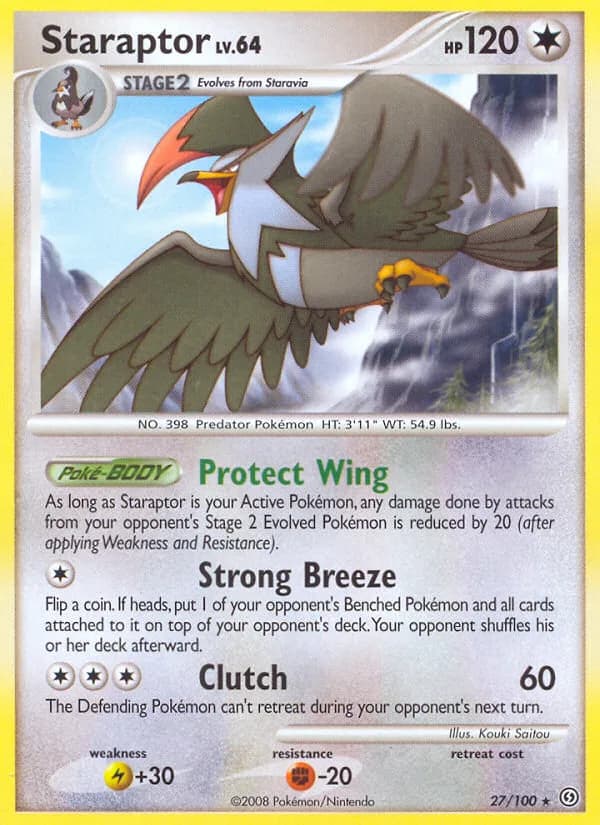 Stormfront Staraptor card front, 27/100