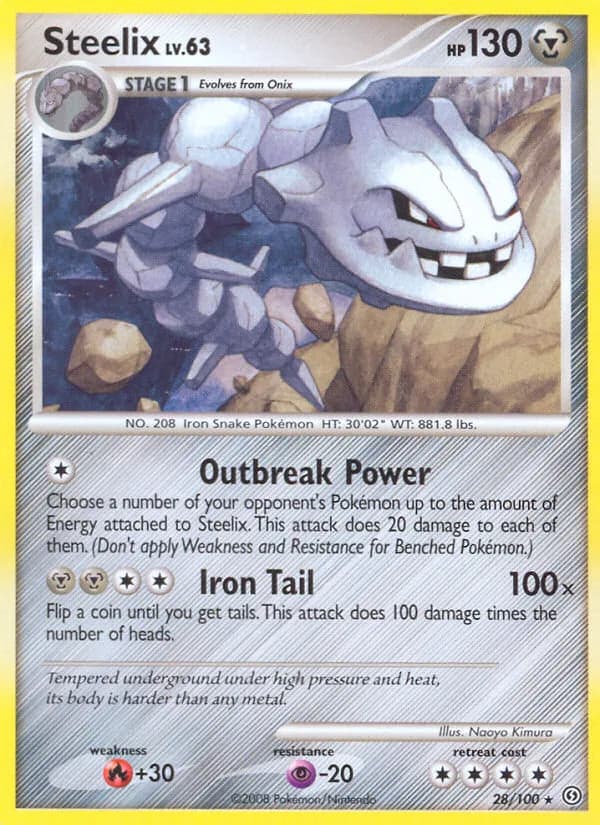 Stormfront Steelix card front, 28/100