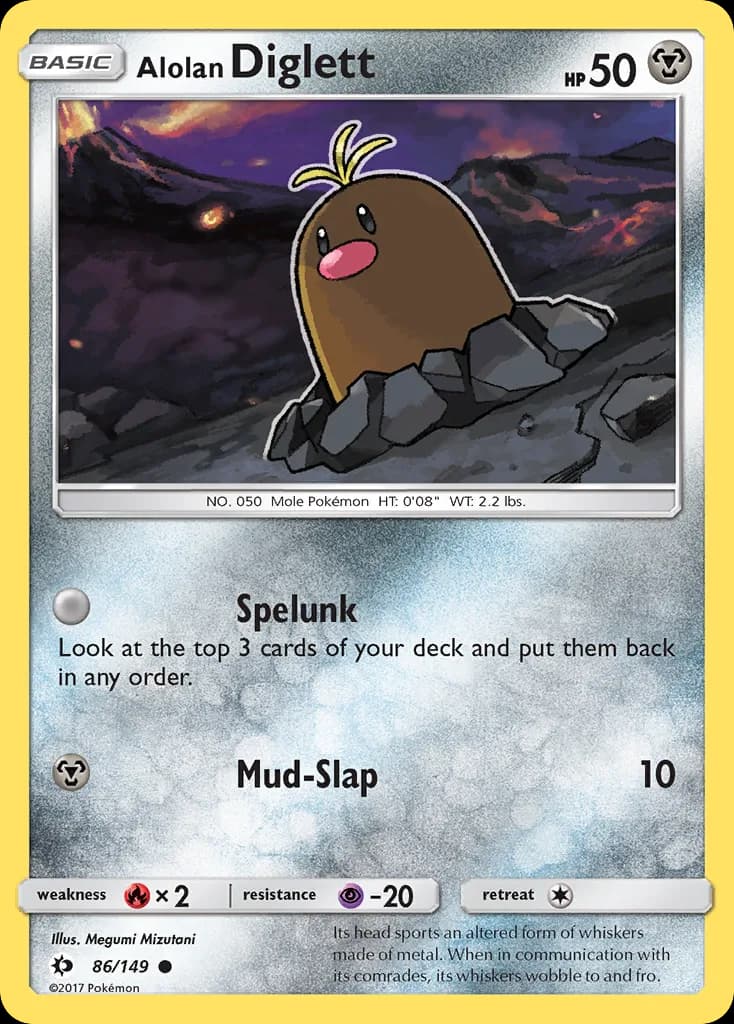 Sun & Moon Alolan Diglett card front, 86/149