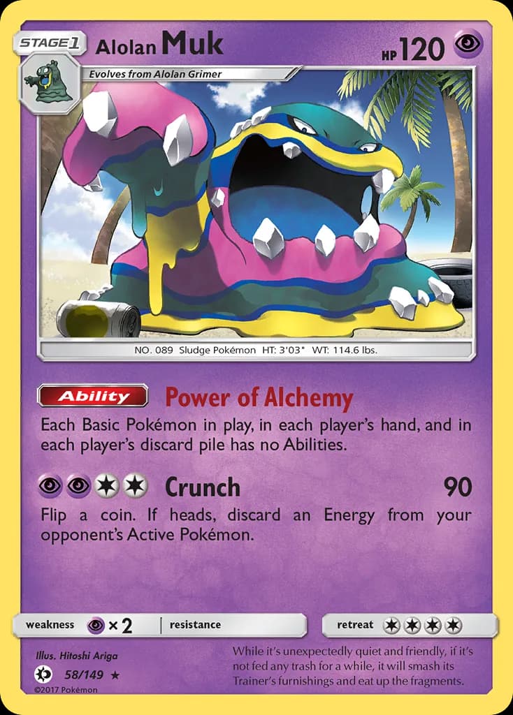 Sun & Moon Alolan Muk card front, 58/149