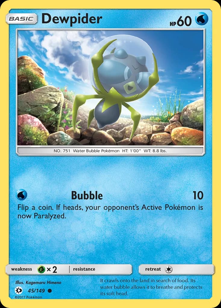 Sun & Moon Dewpider card front, 45/149