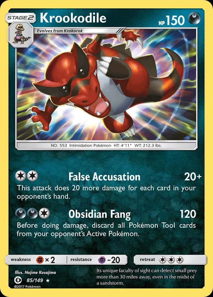 Sun & Moon Krookodile card front, 85/149