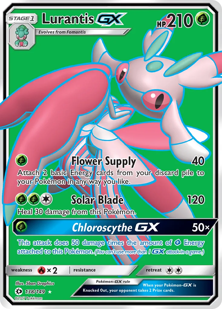 Sun & Moon Lurantis-GX card front, 138/149