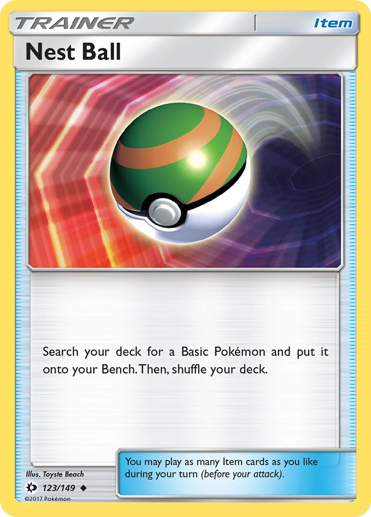 Sun & Moon Nest Ball card front, 123/149