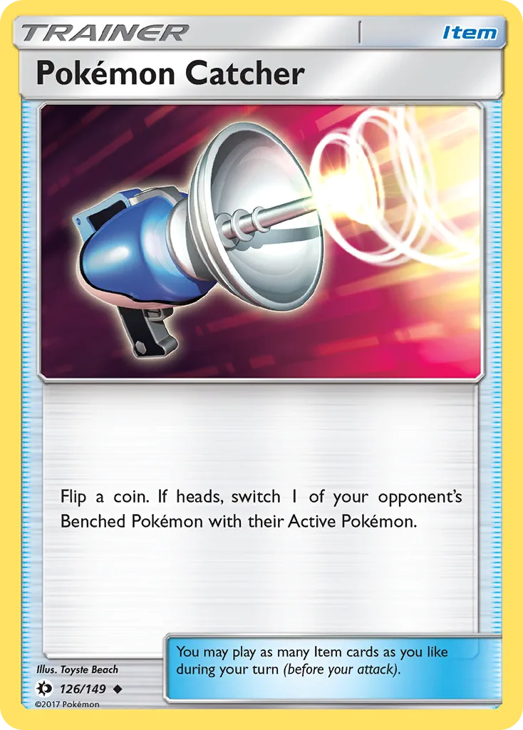 Sun & Moon Pokémon Catcher card front, 126/149