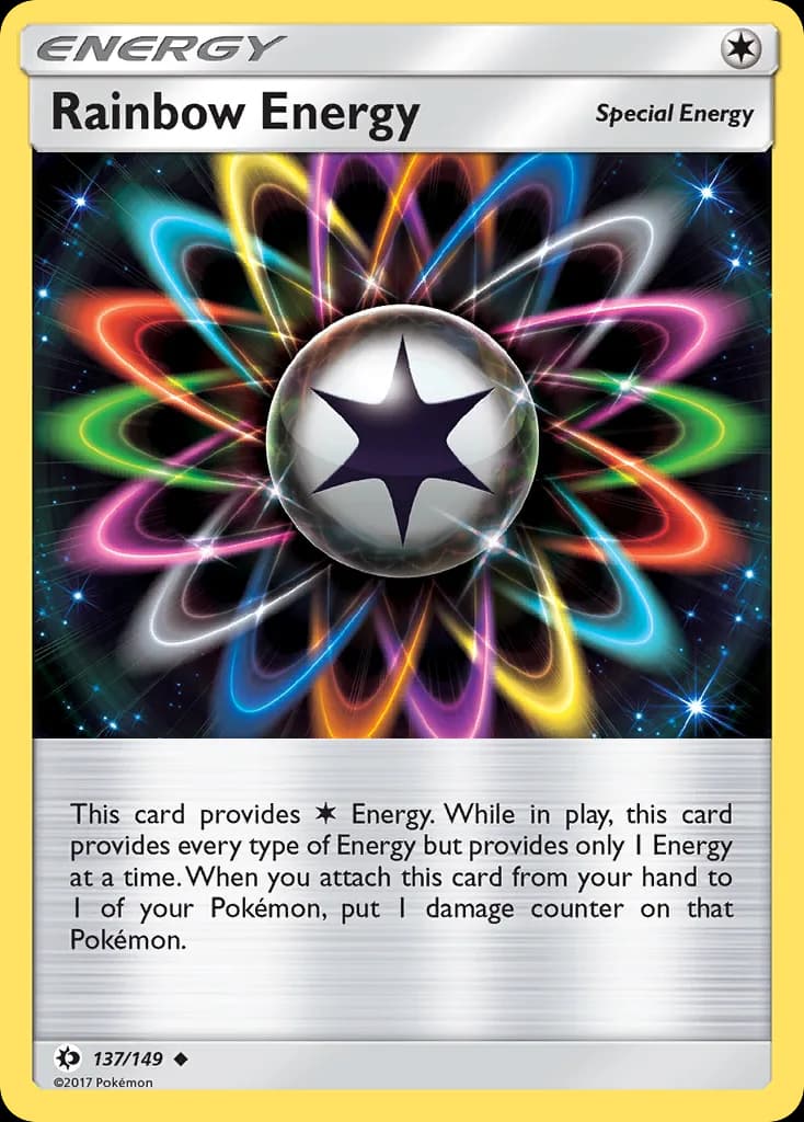 Sun & Moon Rainbow Energy card front, 137/149