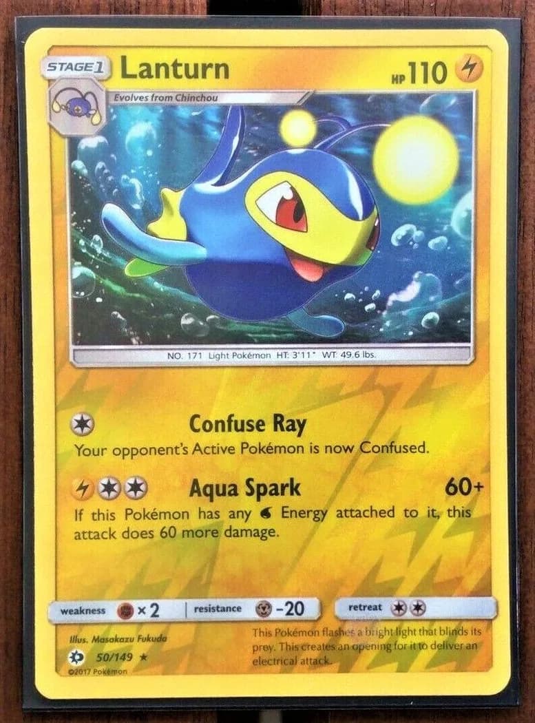 Lanturn reverse holo card front, Sun & Moon 50/149