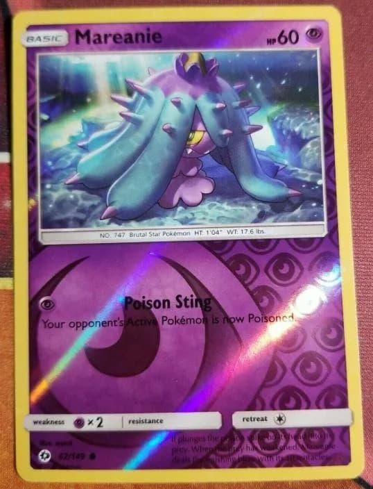 Mareanie reverse holo card front, Sun & Moon 62/149