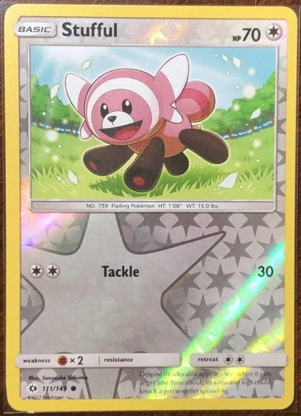 Stufful reverse holo card front, Sun & Moon 111/149