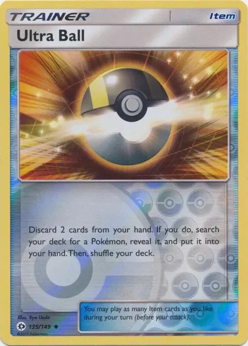 Ultra Ball reverse holo card front, Sun & Moon 135/149