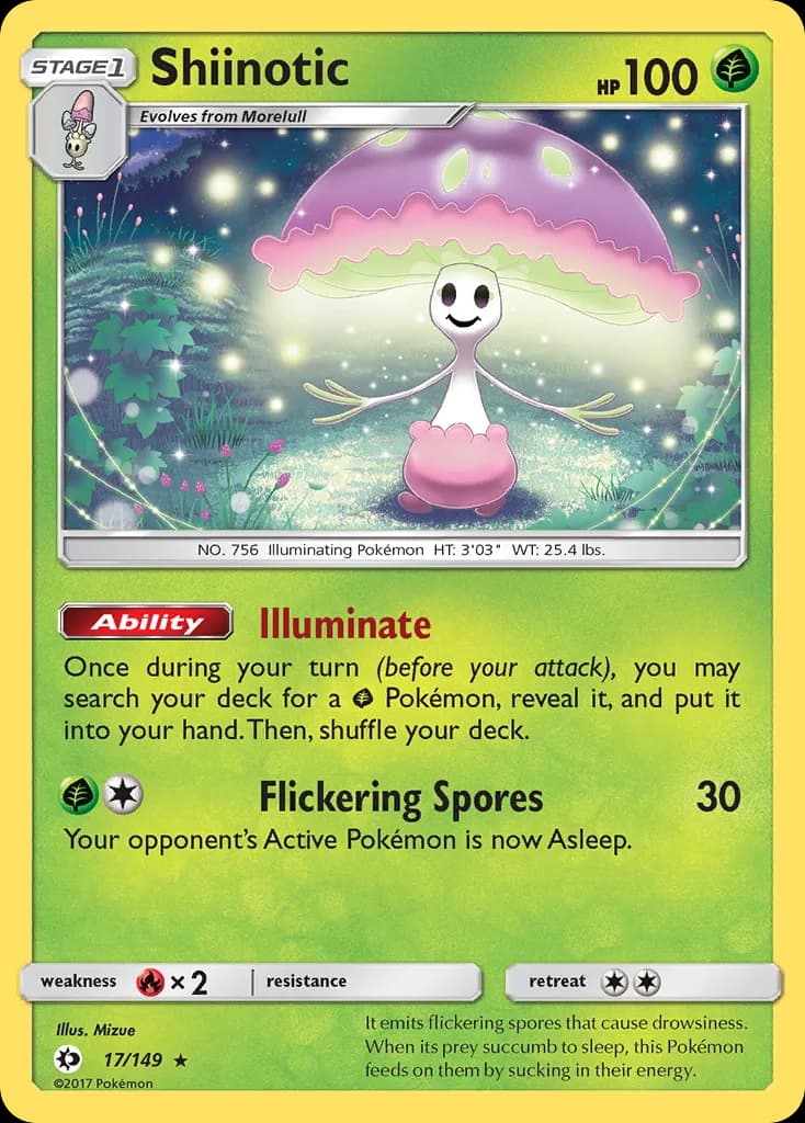 Sun & Moon Shiinotic card front, 17/149