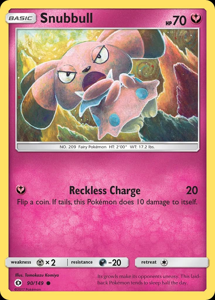 Sun & Moon Snubbull card front, 90/149