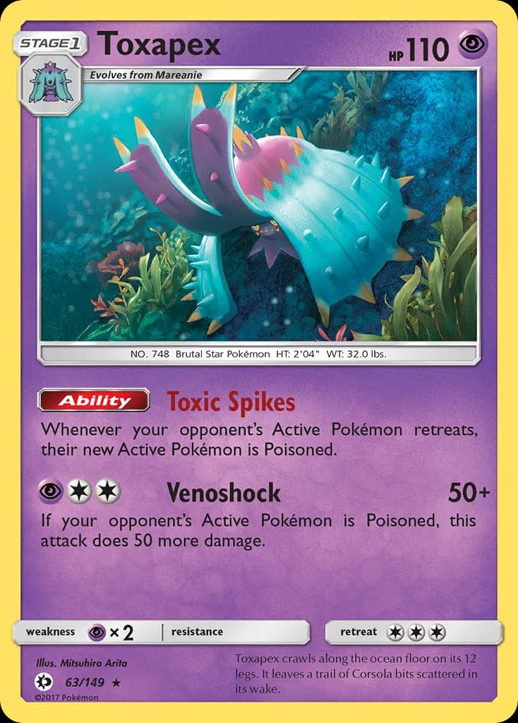 Sun & Moon Toxapex card front, 63/149