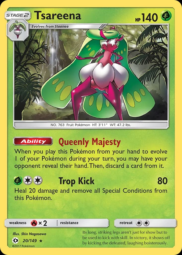Sun & Moon Tsareena card front, 20/149