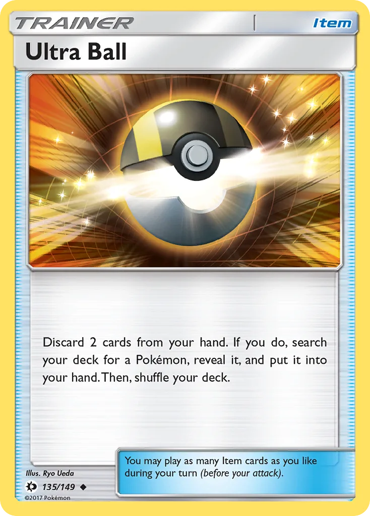 Sun & Moon Ultra Ball card front, 135/149
