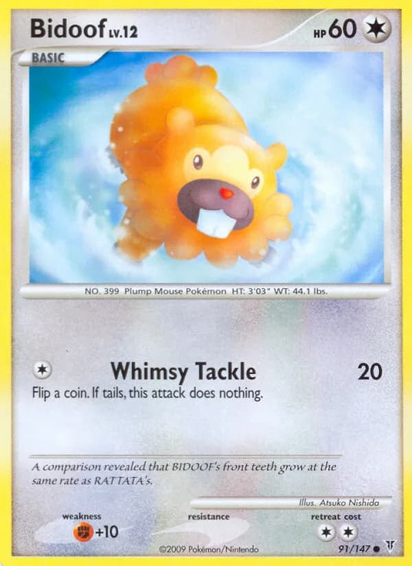 Bidoof card front, Supreme Victors 91/147