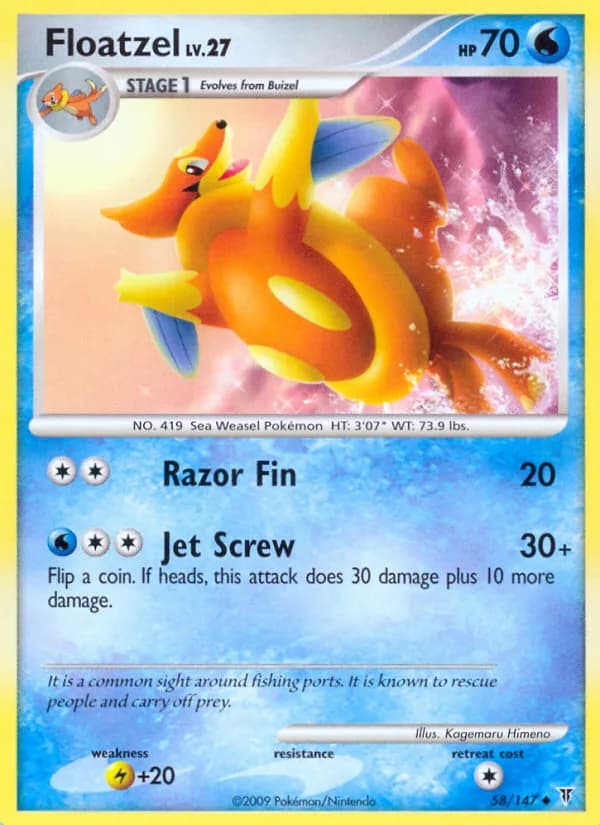 Supreme Victors Floatzel card front, 58/147
