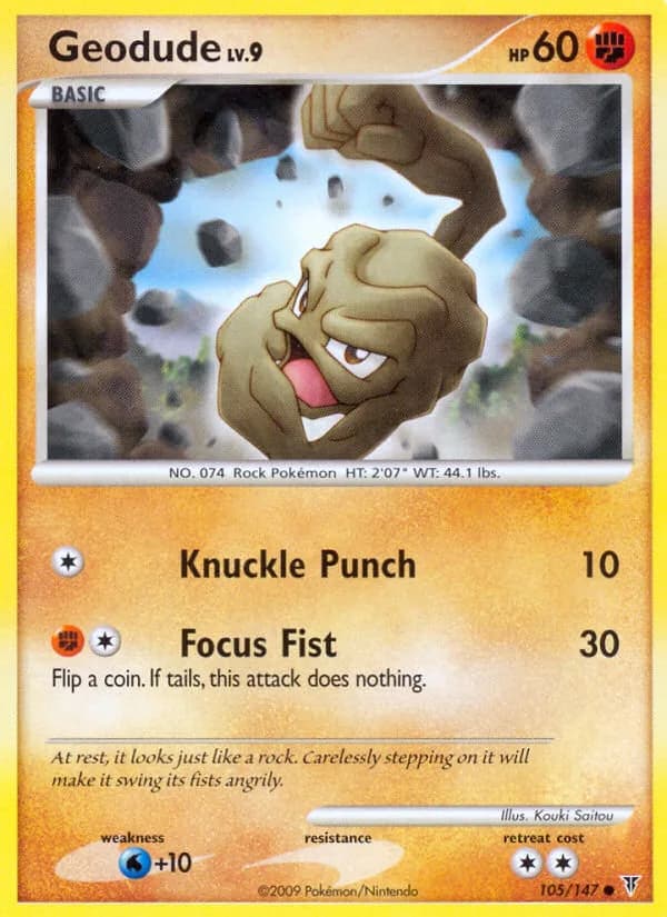 Supreme Victors Geodude card front, 105/147