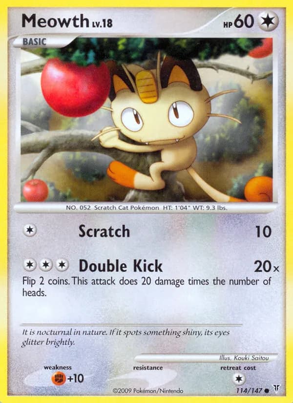 Supreme Victors Meowth card front, 114/147