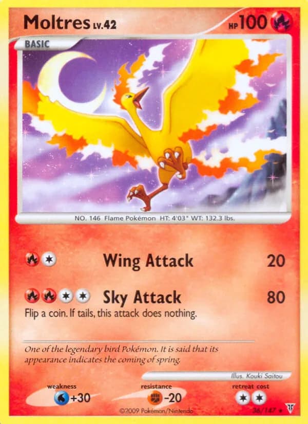 Supreme Victors Moltres card front, 36/147