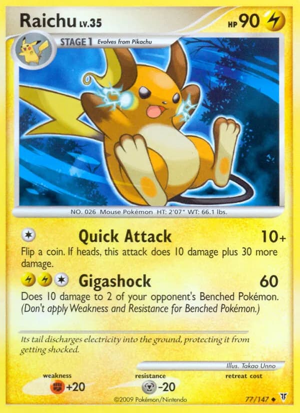 Raichu card front, Supreme Victors 77/147