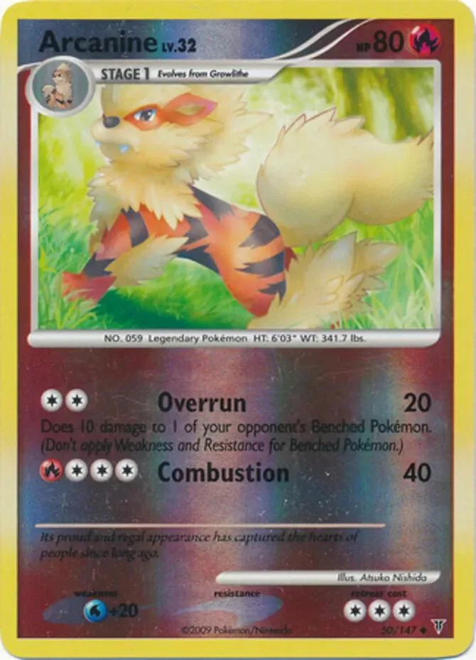 Arcanine reverse holo card front, Supreme Victors 50/147