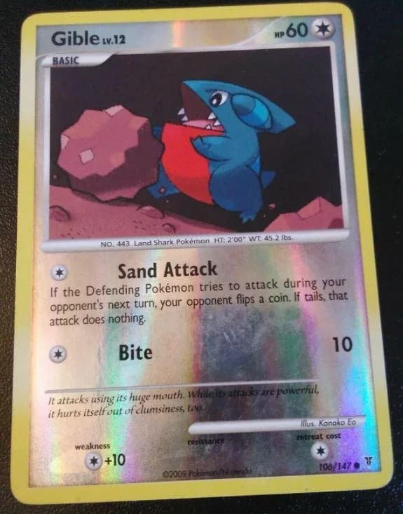 Gible reverse holo card front, Supreme Victors 106/147