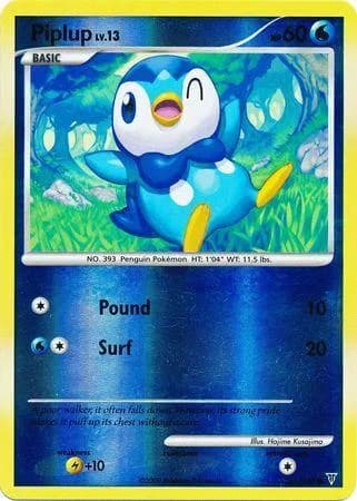 Piplup reverse holo card front, Supreme Victors 121/147