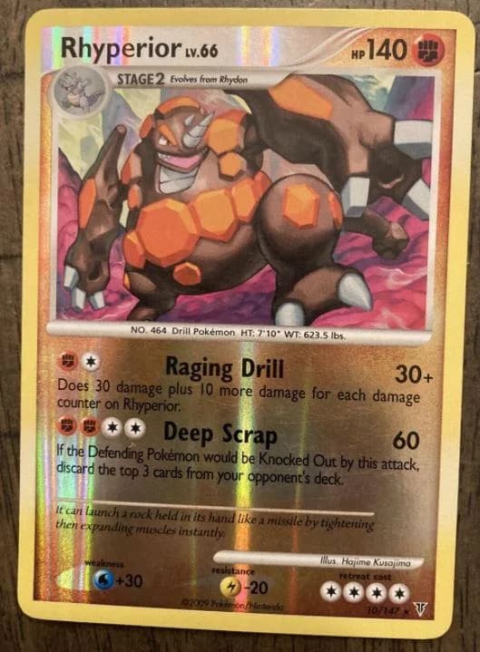 Rhyperior reverse holo card front, Supreme Victors 10/147