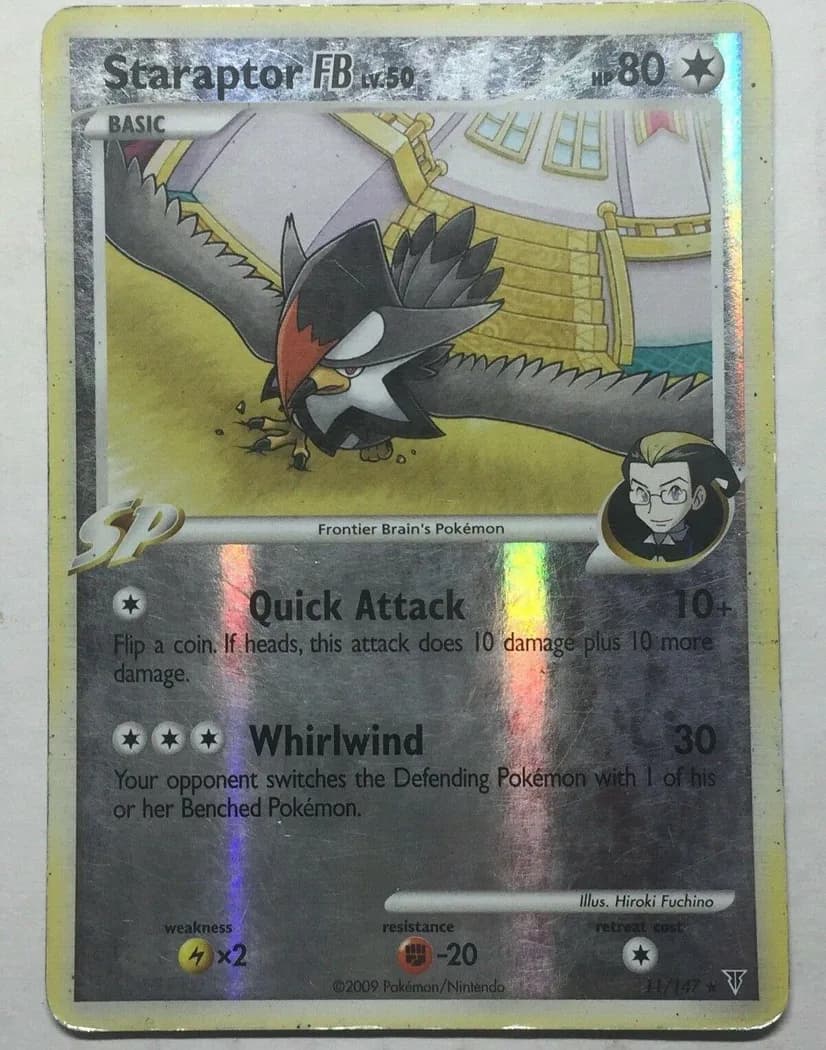 Staraptor FB reverse holo card front, Supreme Victors 11/147