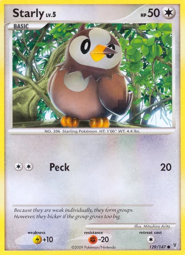 Supreme Victors Starly card front, 129/147