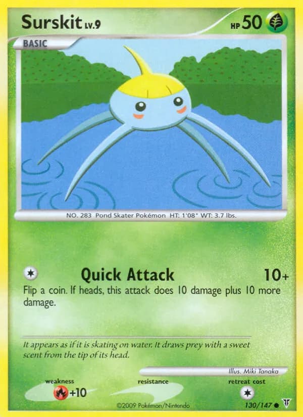 Surskit, Supreme Victors 130/147, English non-holo base-card reference; reverse-holo finish is not shown