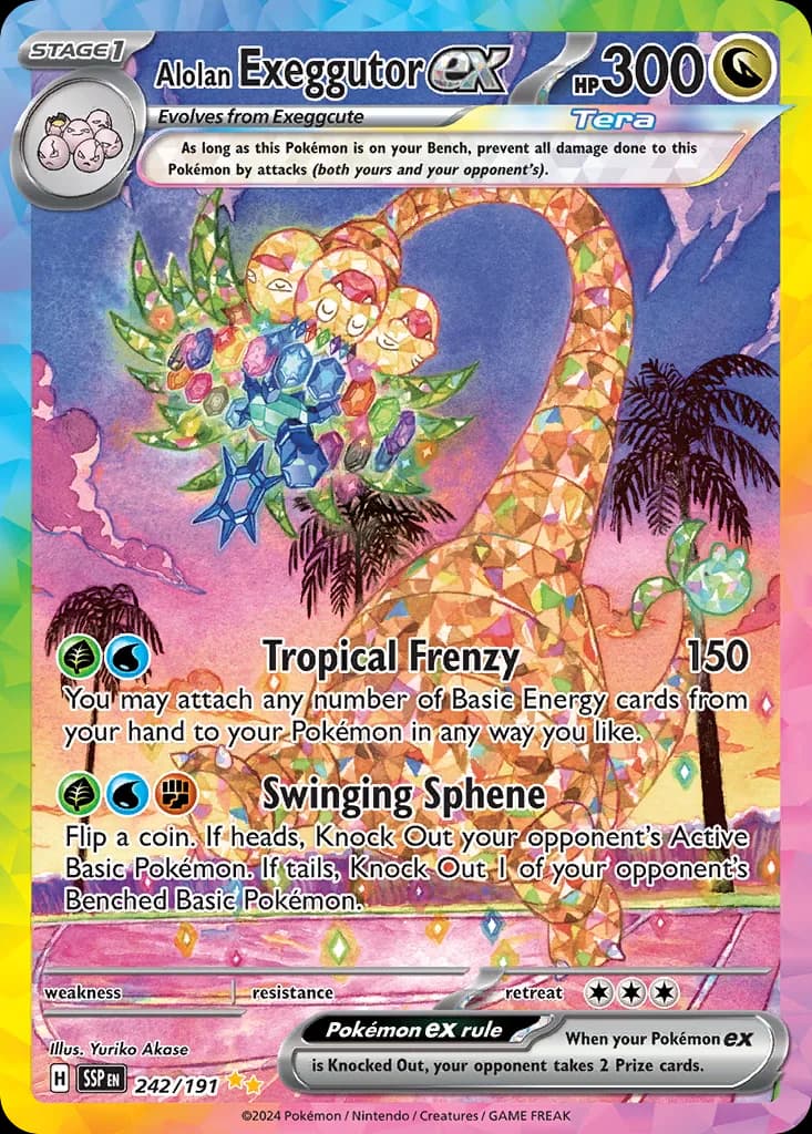 Surging Sparks Alolan Exeggutor ex card front, 242/191
