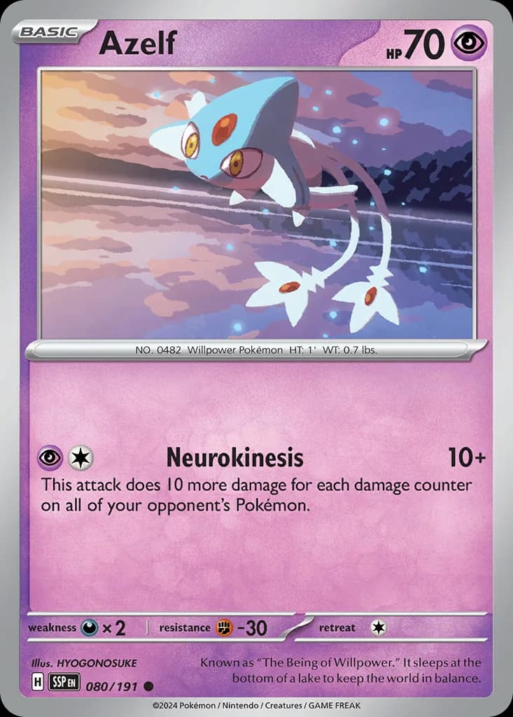 Surging Sparks Azelf card front, 80/191