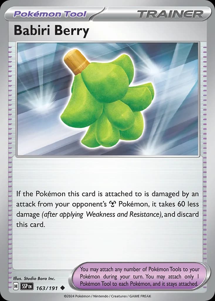 Surging Sparks Babiri Berry card front, 163/191