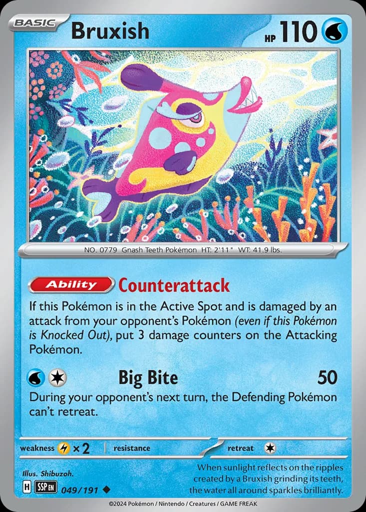 Surging Sparks Bruxish card front, 49/191