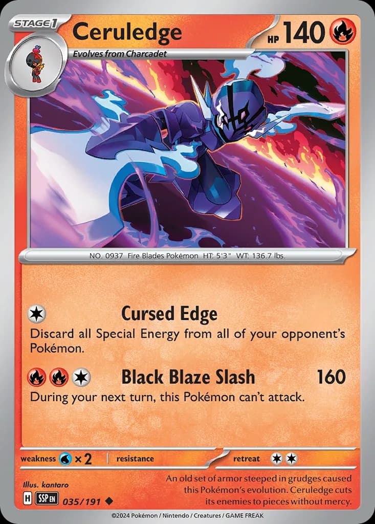 Surging Sparks Ceruledge card front, 35/191