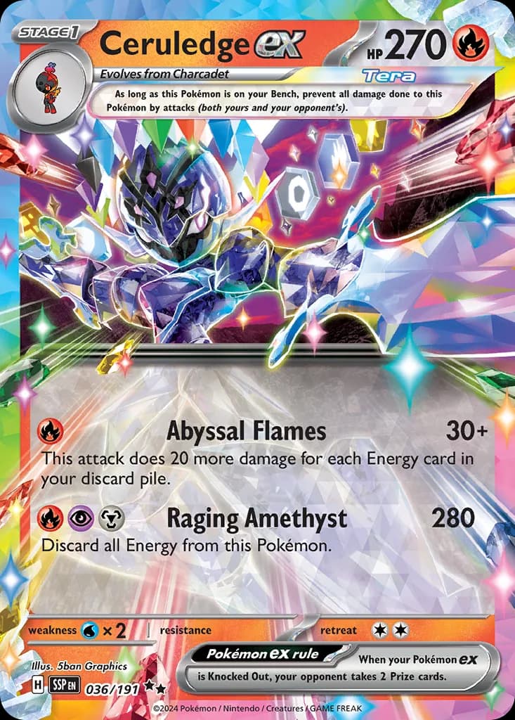 Surging Sparks Ceruledge ex card front, 36/191