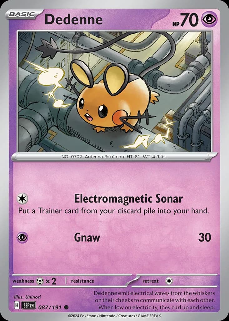Surging Sparks Dedenne card front, 87/191