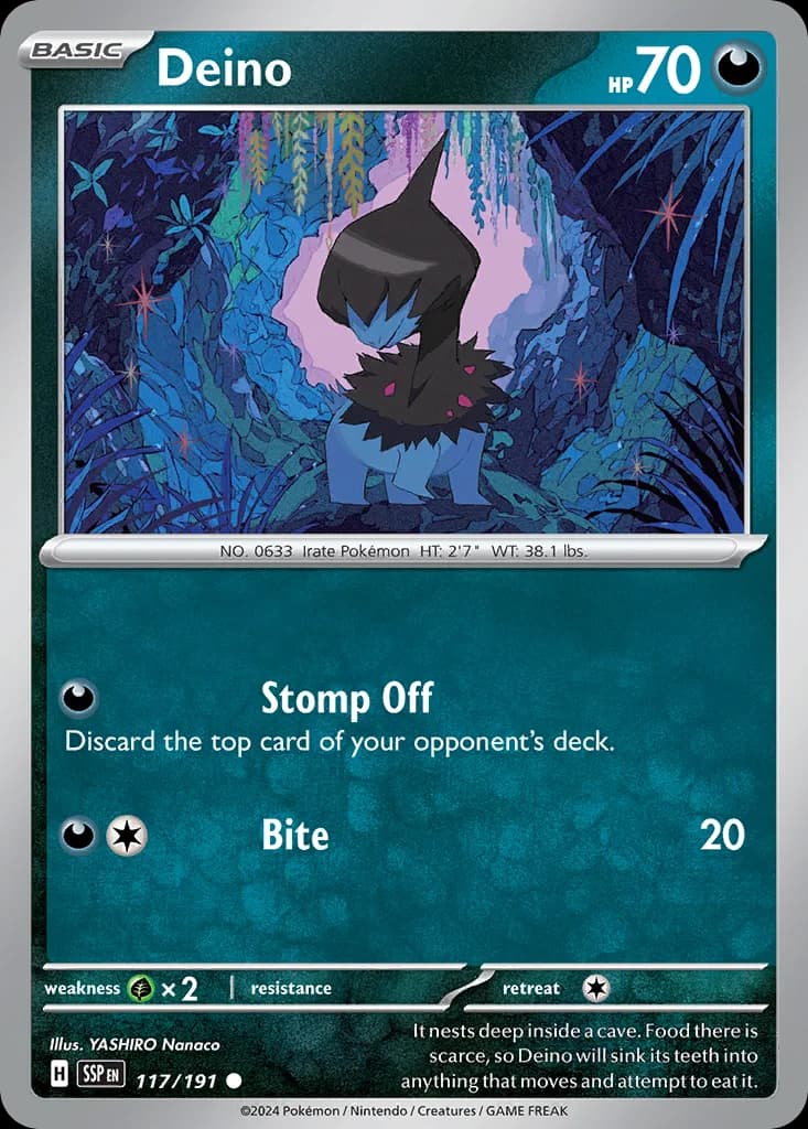 Surging Sparks Deino card front, 117/191