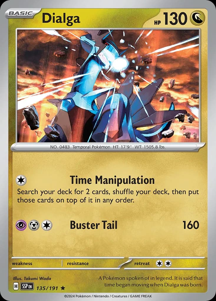 Dialga card front, Surging Sparks 135/191