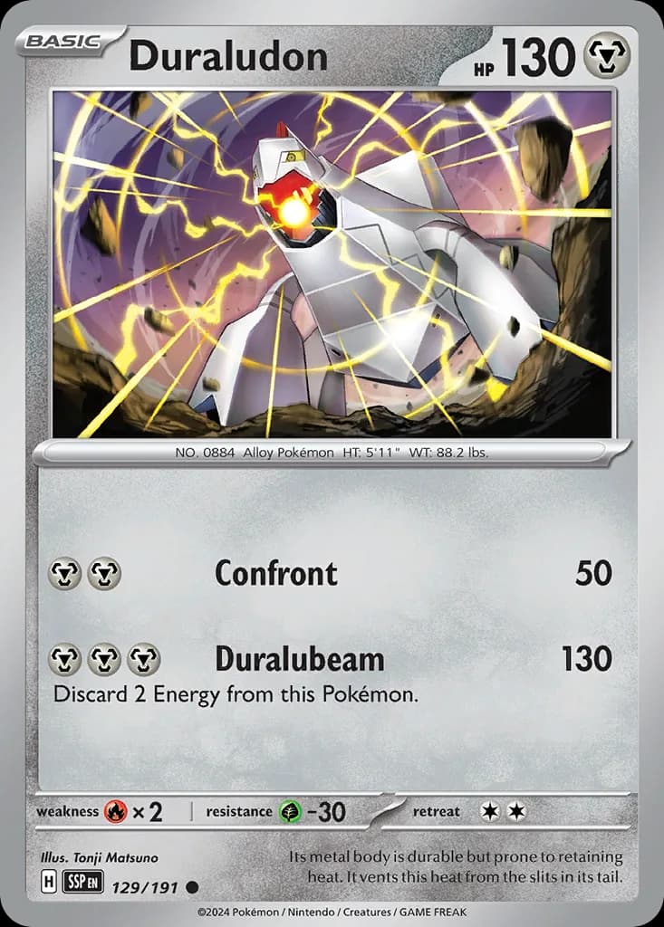 Surging Sparks Duraludon card front, 129/191