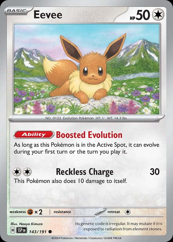 Surging Sparks Eevee card front, 143/191