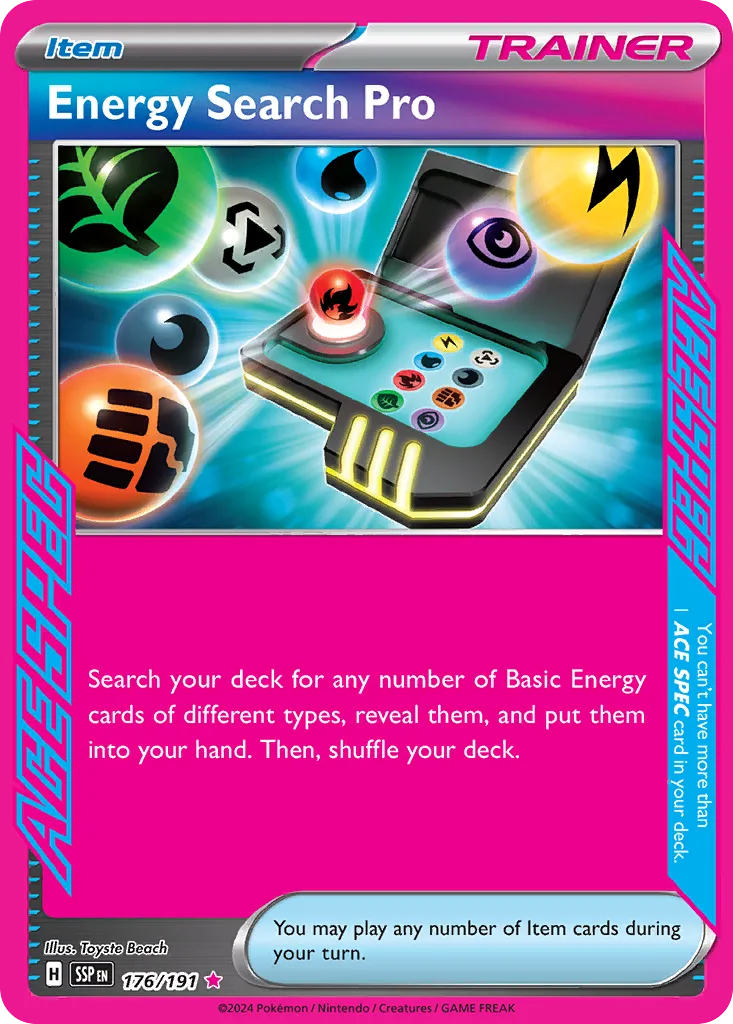 Surging Sparks Energy Search Pro card front, 176/191