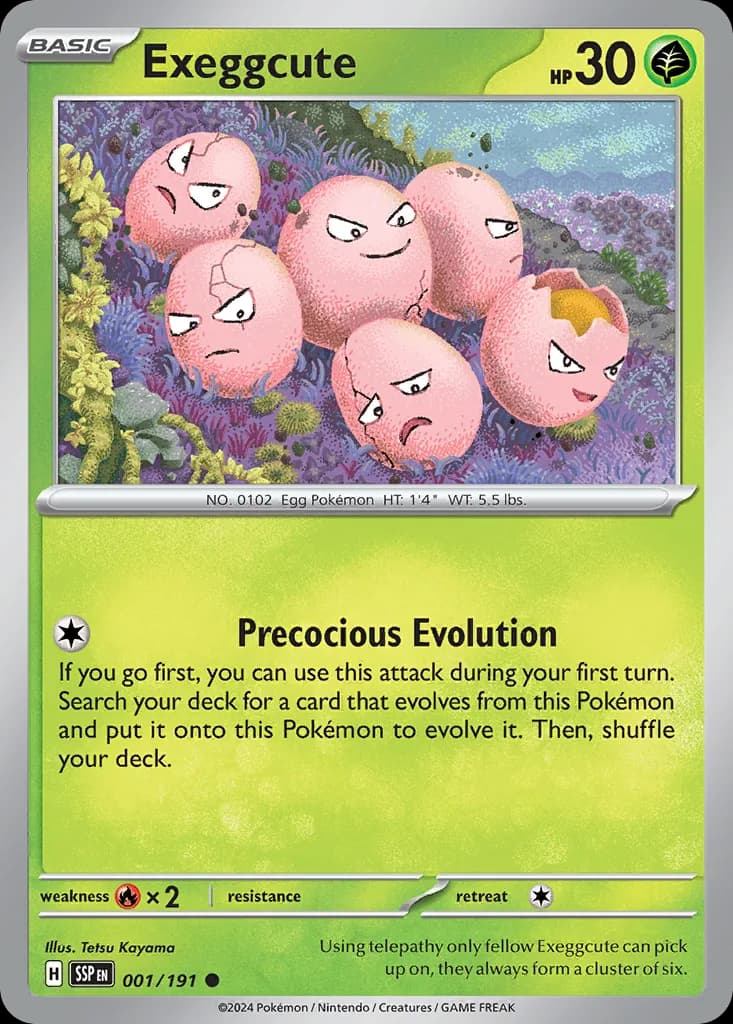 Surging Sparks Exeggcute card front, 1/191