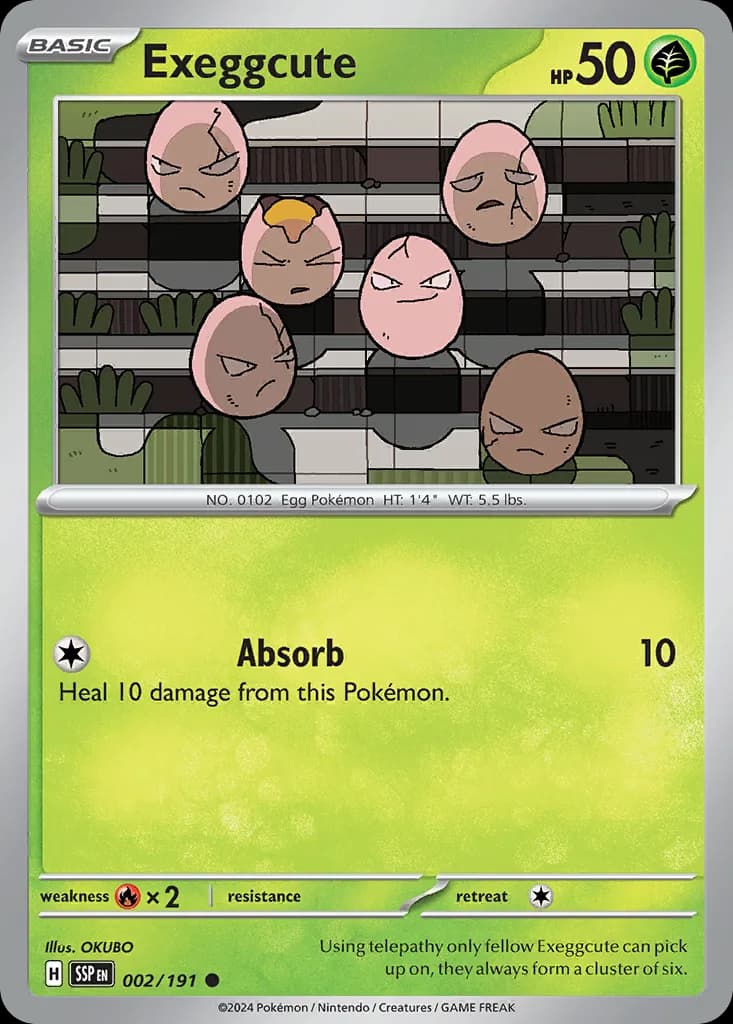 Surging Sparks Exeggcute card front, 2/191