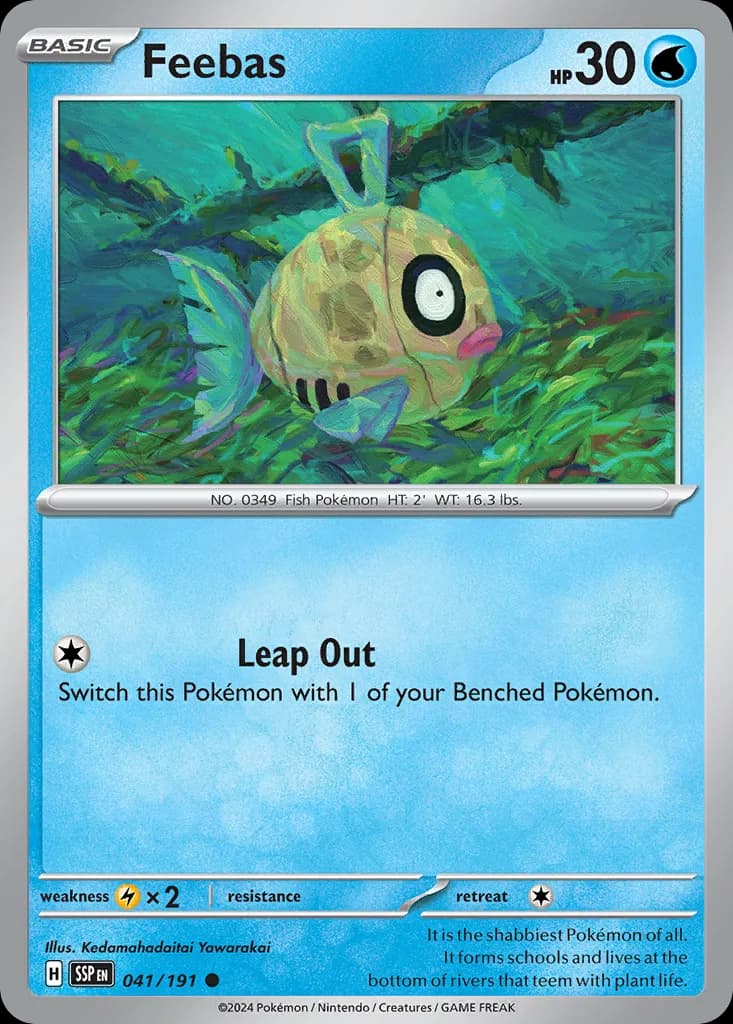 Surging Sparks Feebas card front, 41/191