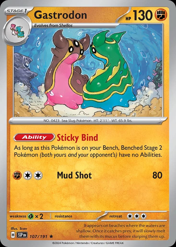 Surging Sparks Gastrodon card front, 107/191