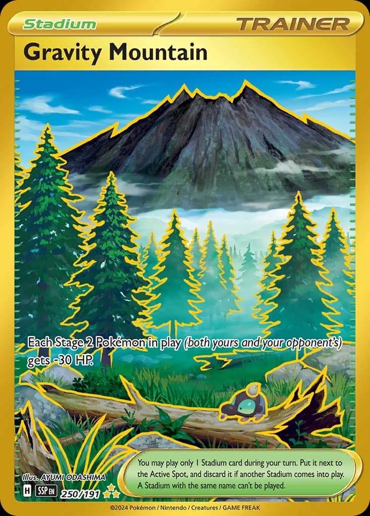 Surging Sparks Gravity Mountain card front, 250/191
